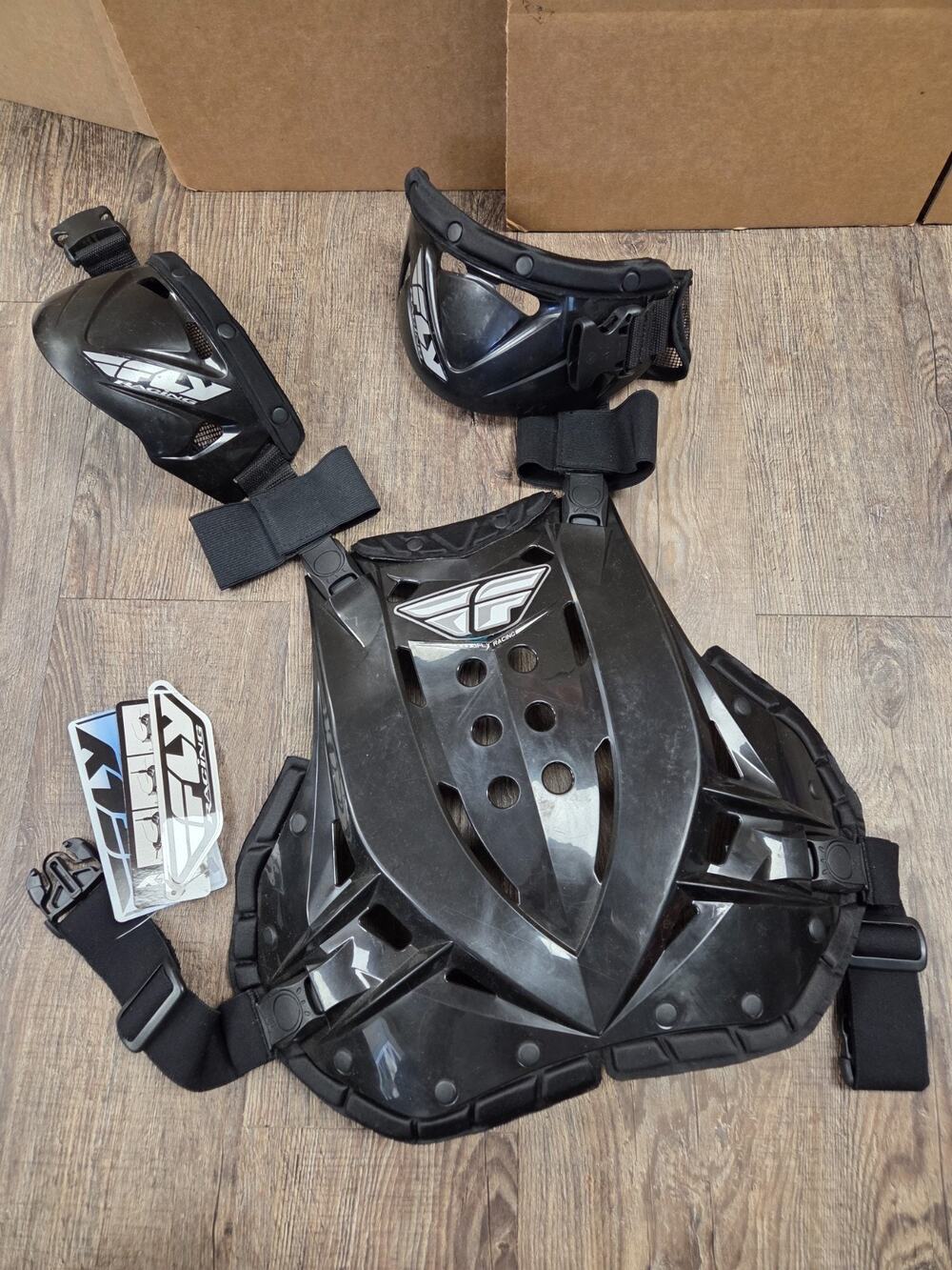 Fly Racing Stingray Roost Guard Front Chest Black Plate Youth NWT